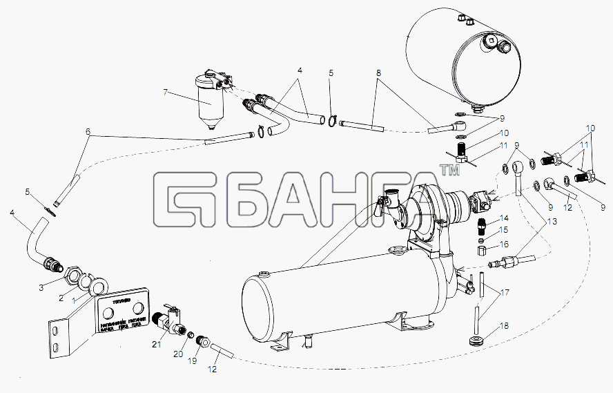 МЗКТ МЗКТ-79097 Схема Агрегаты топливопитания подогревателя-34