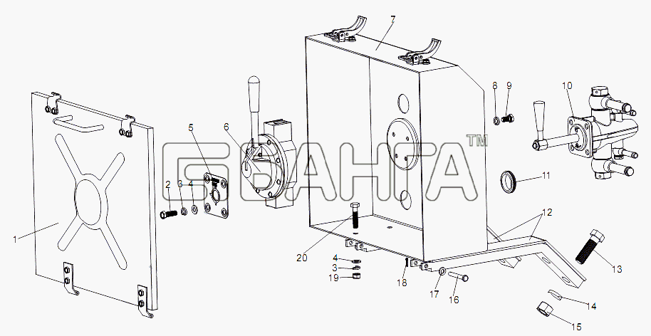 МЗКТ МЗКТ-79097 Схема Установка агрегатов топливной системы-51