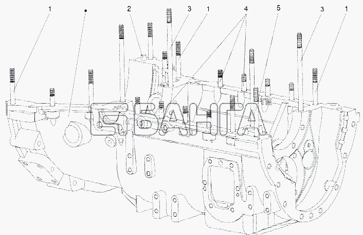 МЗКТ МЗКТ-75165 Схема Нижняя часть картера коробки передач banga.ua