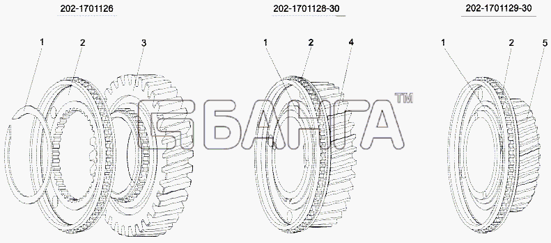 МЗКТ МЗКТ-79092 (нов.) Схема Шестерня 2-й 3-й 5-й передачи-114