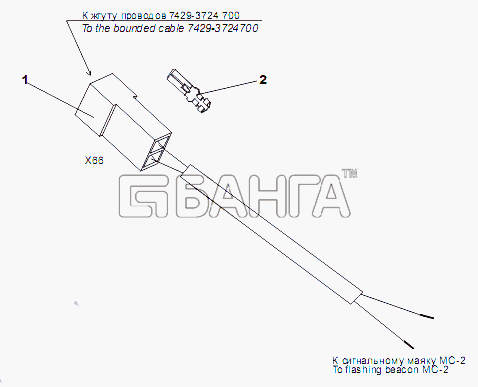 МЗКТ МЗКТ-751652 Схема Жгут проводов сигнальных маяков banga.ua