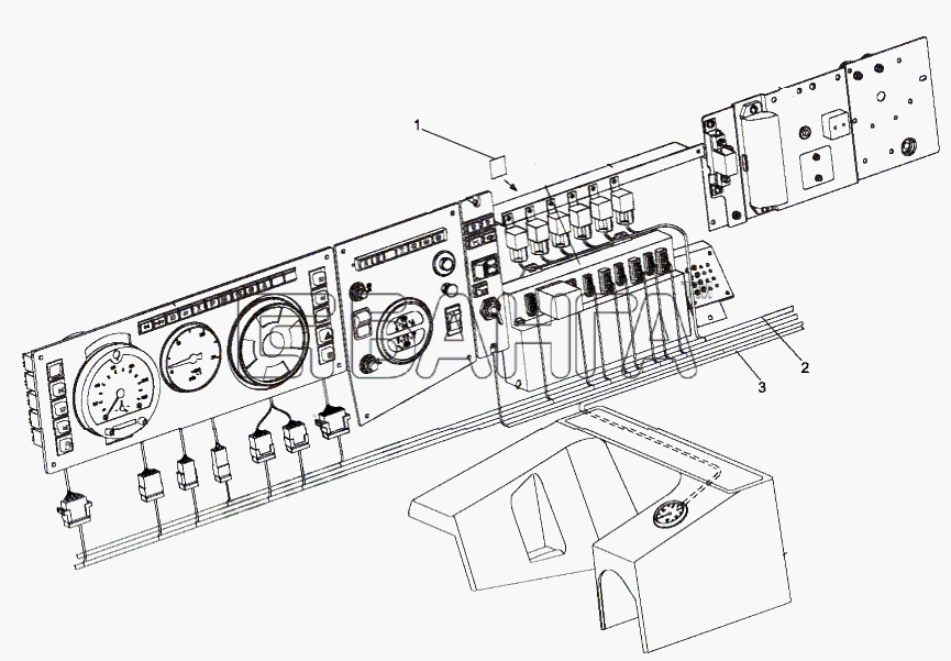 МЗКТ МЗКТ-79091 Схема Установка электрооборудования в кабине-278