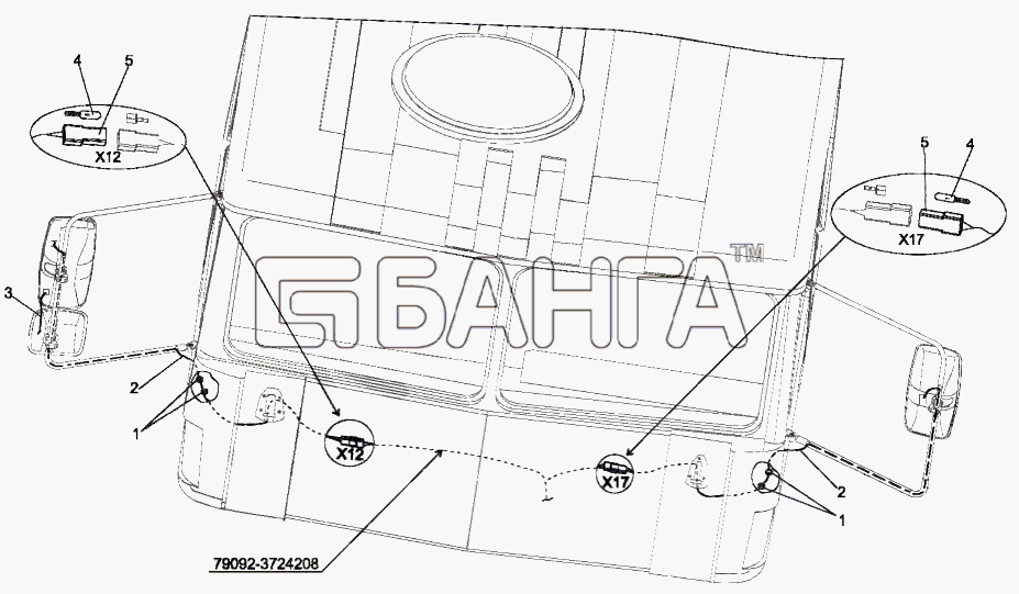 МЗКТ МЗКТ-7429 Схема Установка обогреваемых зеркал-305 banga.ua