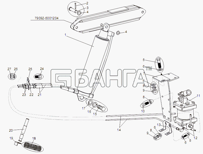 МЗКТ МЗКТ-751652 Схема Механизм подъёма кабины-8 banga.ua
