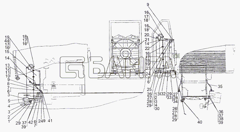 МЗКТ МЗКТ-74296 Схема Установка радиатора-55 banga.ua