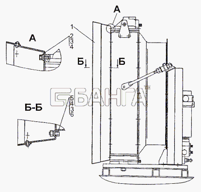 МЗКТ МЗКТ-74296 Схема Установка дефлектора радиатора-63 banga.ua
