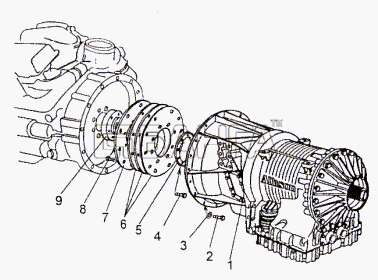 МЗКТ МЗКТ-74296 Схема Установка гидромеханической передачи-71 banga.ua