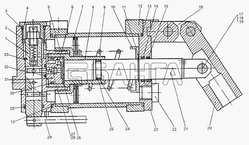 МЗКТ МЗКТ-74296 Схема Насос опрокидывающего механизма banga.ua
