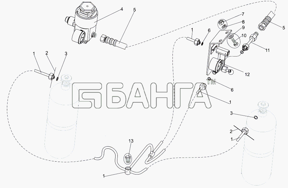 МЗКТ МЗКТ-7930-200 Схема Воздуховоды высокого давления-77 banga.ua