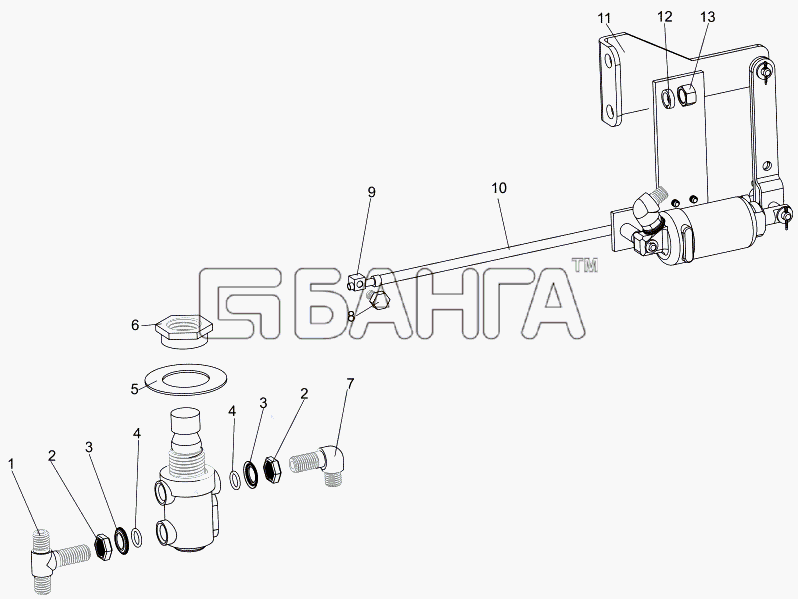 МЗКТ МЗКТ-7930-200 Схема Установка агрегатов моторного тормоза-125