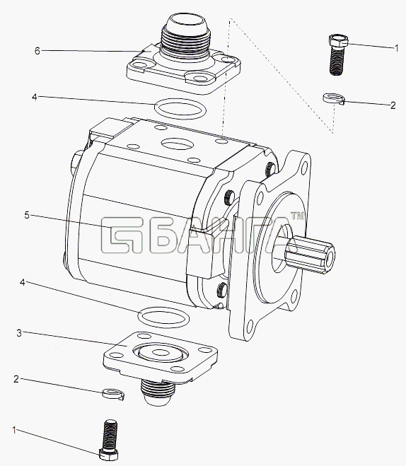 МЗКТ МЗКТ-7930-200 Схема Насос усилителя рулевого управления banga.ua