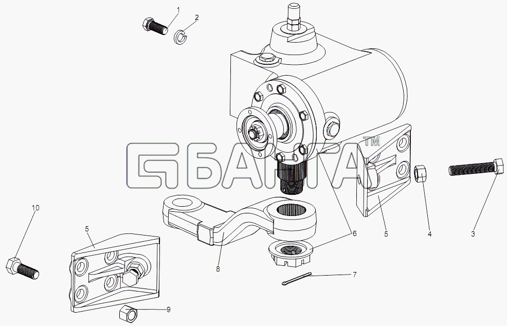 МЗКТ МЗКТ-7930-200 Схема Установка рулевого механизма-315 banga.ua