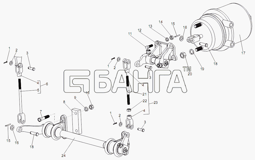 МЗКТ МЗКТ-7930-200 Схема Управление стояночным тормозом-344 banga.ua