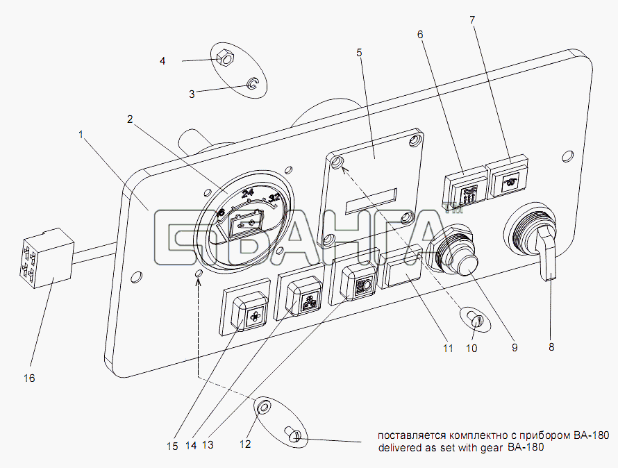 МЗКТ МЗКТ-7930-200 Схема Панель приборов верхняя-357 banga.ua