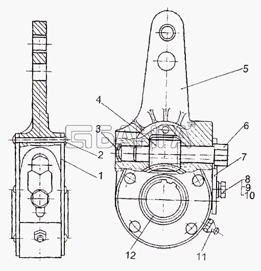 МЗКТ МЗКТ-93782 Схема Регулировочный рычаг 500-3501138-05-20 banga.ua