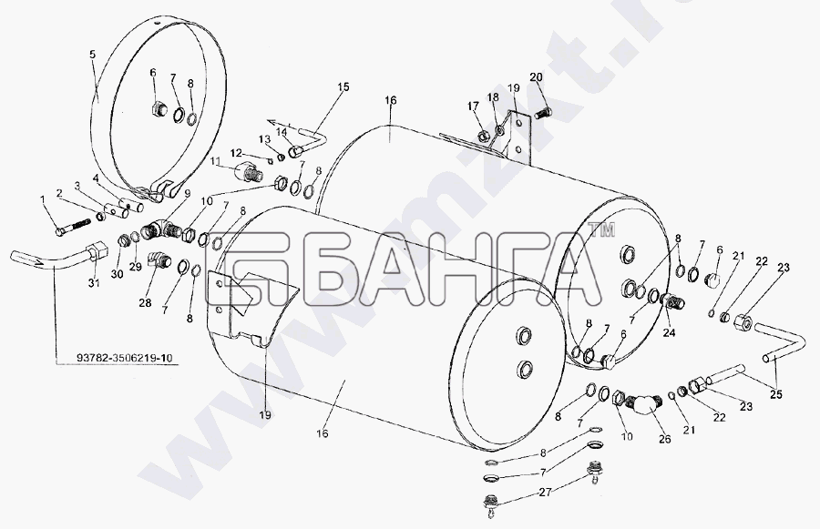 МЗКТ МЗКТ-93782 Схема Установка воздушных баллонов-31 banga.ua