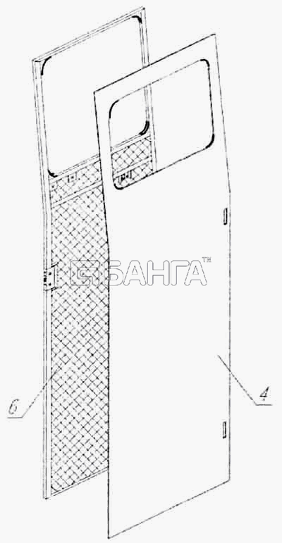 НефАЗ НефАЗ-4208 НефАЗ-42111 Схема Установка панелей передней двери-37