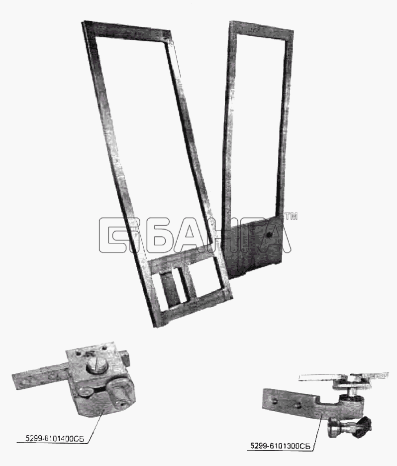 НефАЗ НефАЗ-5299-01 Схема Дверь передняя 5299-6101001 002-45 banga.ua