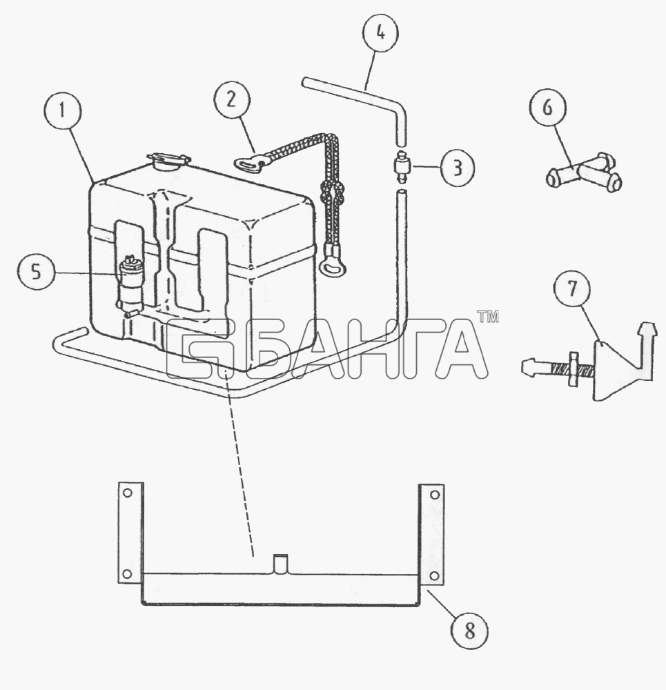НефАЗ НефАЗ-52997 Схема Установка бачка омывателя-47 banga.ua