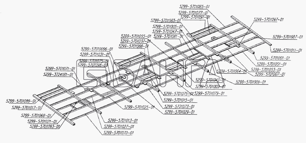 НефАЗ НефАЗ-5299 (каталог 2003г) Схема Каркас крыши автобуса-41