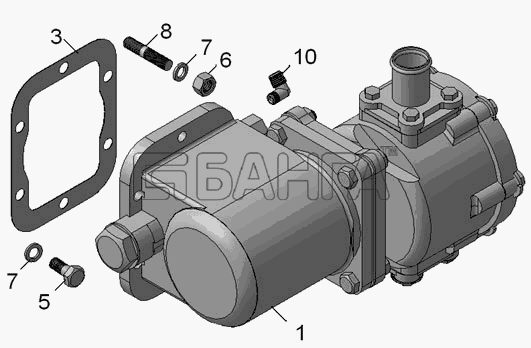НефАЗ НефАЗ-6606 Схема Установка коробки отбора мощности с banga.ua