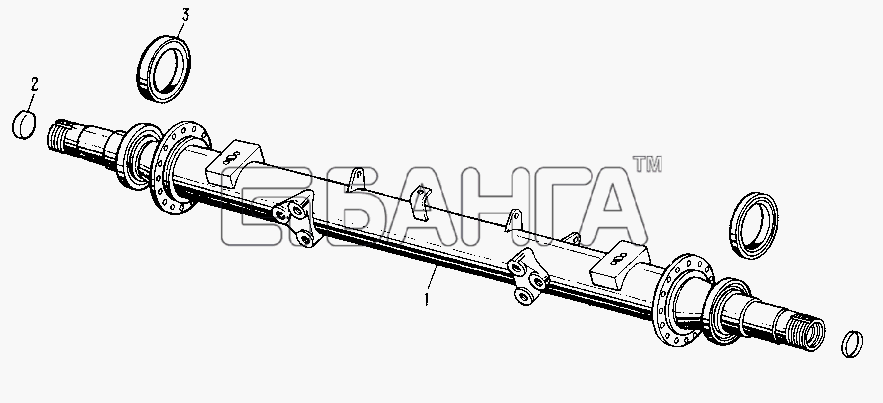НефАЗ НефАЗ-8527 Схема Балка задней оси-16 banga.ua
