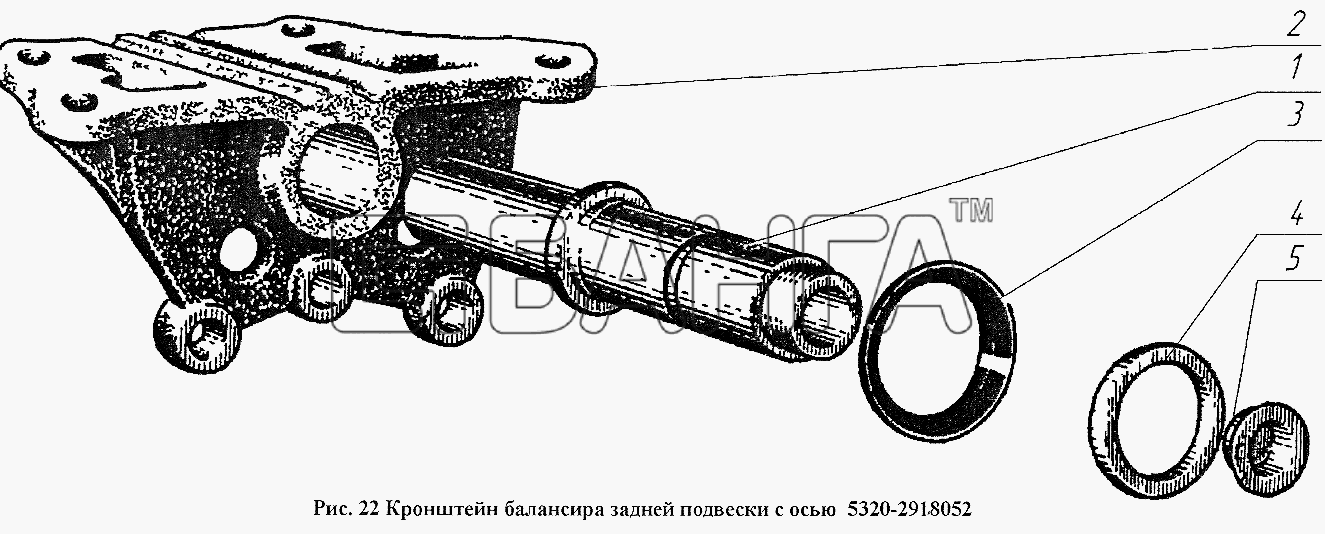 НефАЗ НефАЗ-96741 Схема Кронштейн балансира задней подвески с осью