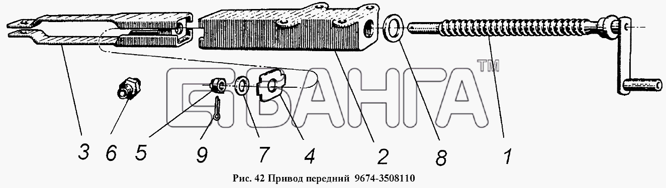 НефАЗ НефАЗ-96741 Схема Привод передний 9674-3508110-44 banga.ua