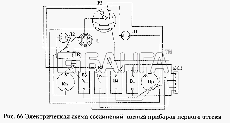 НефАЗ НефАЗ-96741 Схема Электрическая схема соединений щитка banga.ua