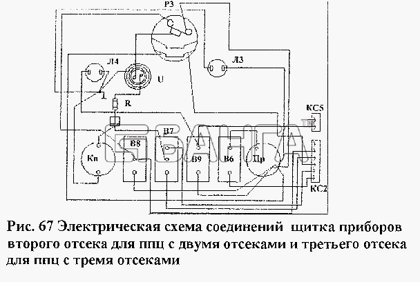 НефАЗ НефАЗ-96741 Схема Электрическая схема соединений щитка banga.ua