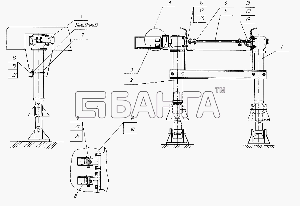 НефАЗ НефАЗ-96741 Схема Установка опорного устройства banga.ua