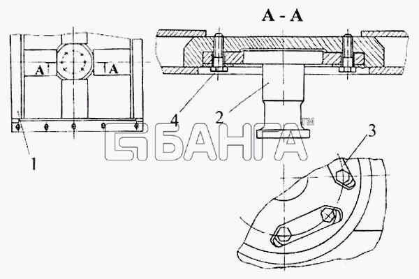НефАЗ НефАЗ-9693 Схема Плита опорная в сборе-4 banga.ua