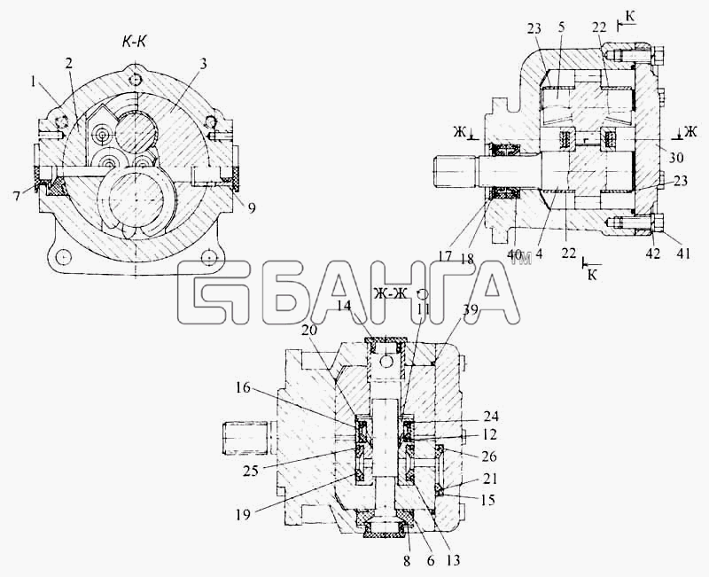 НефАЗ НефАЗ-9693 Схема Гидромотор шестеренный-62 banga.ua