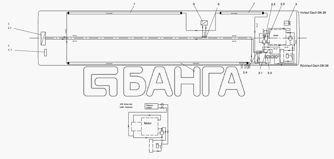 Neoplan N 116 E2 Схема HEATING CIRCULATION12M-201 banga.ua