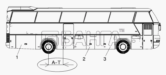 Neoplan N 116 E2 Схема FLAPS RIGHT version AUXILIARY FUEL TANK
