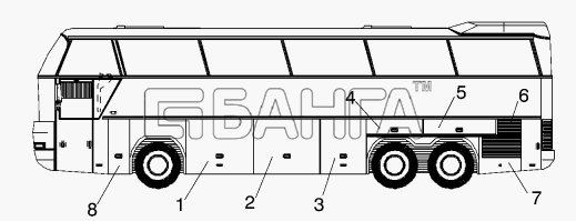 Neoplan N 116 E2 Схема FLAPS LEFT version N116 3H-297 banga.ua