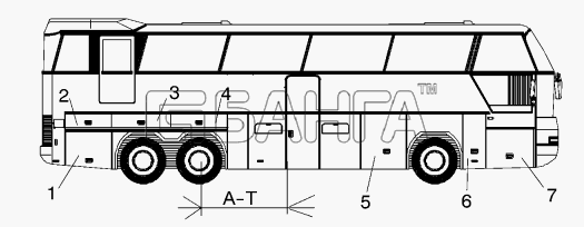 Neoplan N 116 E2 Схема FLAPS RIGHT version N116 3H A-T 2000 MM