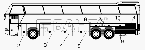 Neoplan N 116 E2 Схема FLAPS LEFT version N116 3HL DRIVER DOOR-306