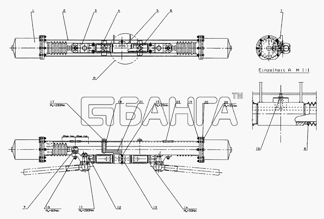 Neoplan N 116 E2 Схема CARRIER FOR ARRESTING CYLINDER-103 banga.ua
