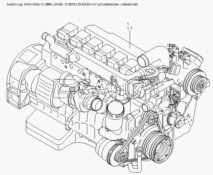 Neoplan N 116 (MAN) E3 Схема ENGINE-3 banga.ua