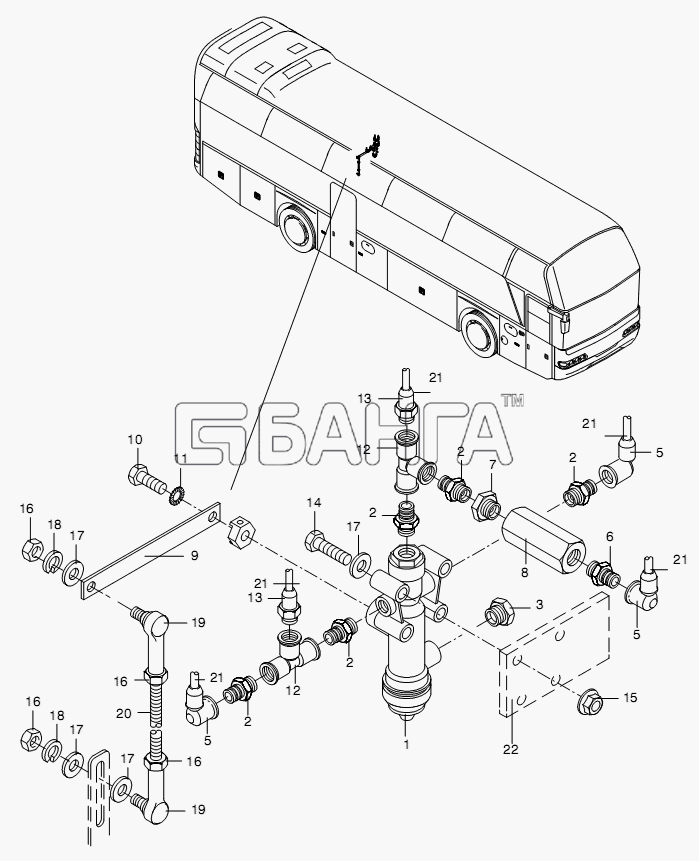 Neoplan N 116 (MAN) E3 Схема RAIS AND LOWER SYSTEM-140 banga.ua
