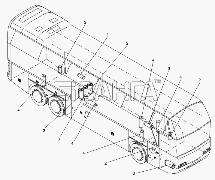 Neoplan N 116 (MAN) E3 Схема AIR TANK-149 banga.ua