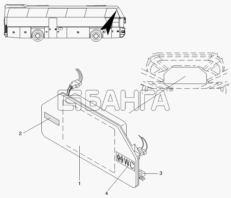 Neoplan N 116 (MAN) E3 Схема LIGHTING INSIDE-221 banga.ua