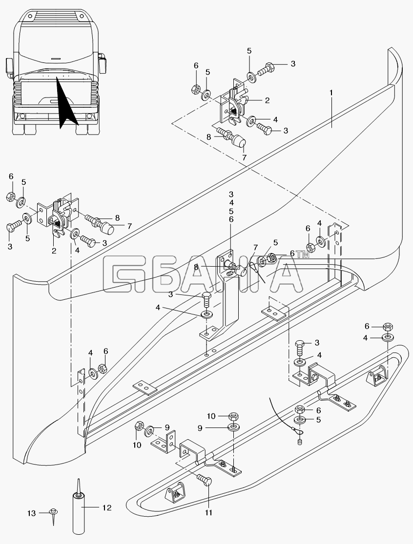 Neoplan N 116 (MAN) E3 Схема SYNTHETIC PARTS OUTSIDE-279 banga.ua