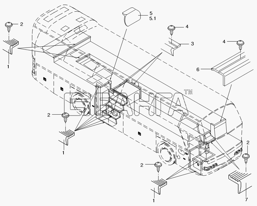 Neoplan N 116 (MAN) E3 Схема STRIPS INSIDE-296 banga.ua