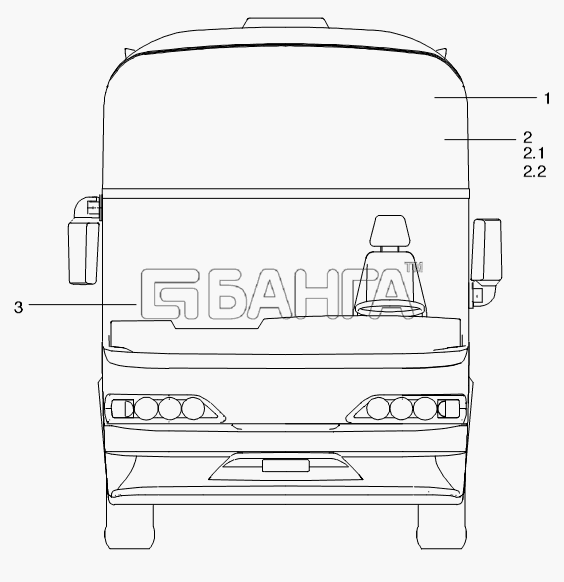 Neoplan N 116 (MAN) E3 Схема WINDSCREEN-347 banga.ua