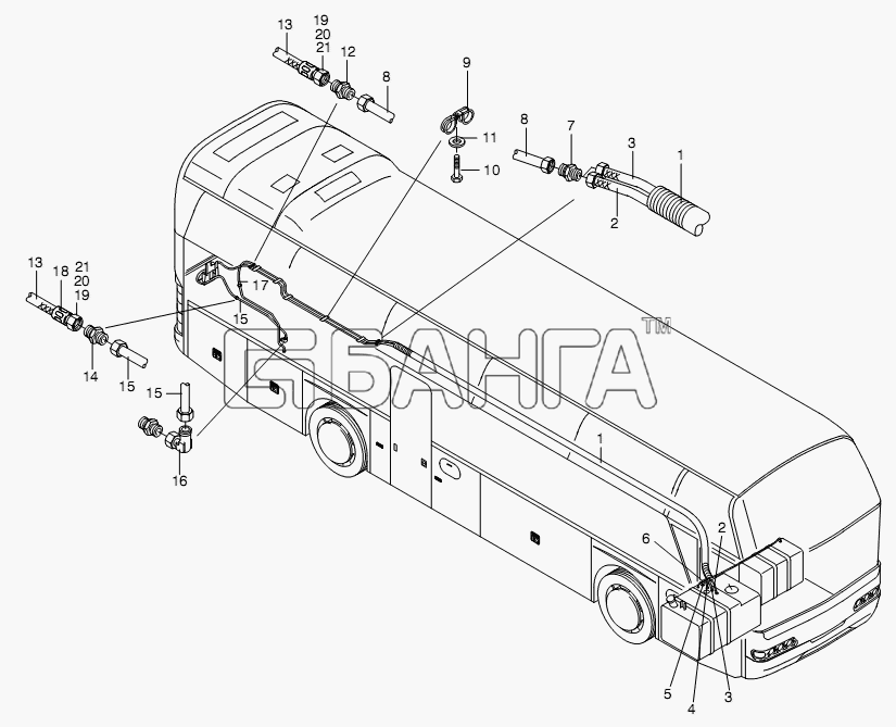Neoplan N 116 (MAN) E3 Схема FUEL SYSTEM-41 banga.ua