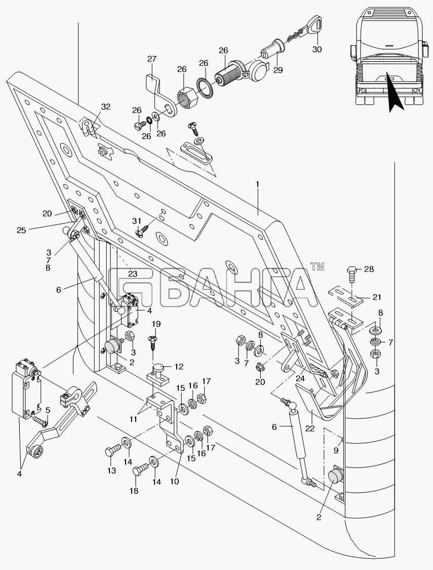 Neoplan N 116 (MAN) E3 Схема EINGINE DOOR-379 banga.ua