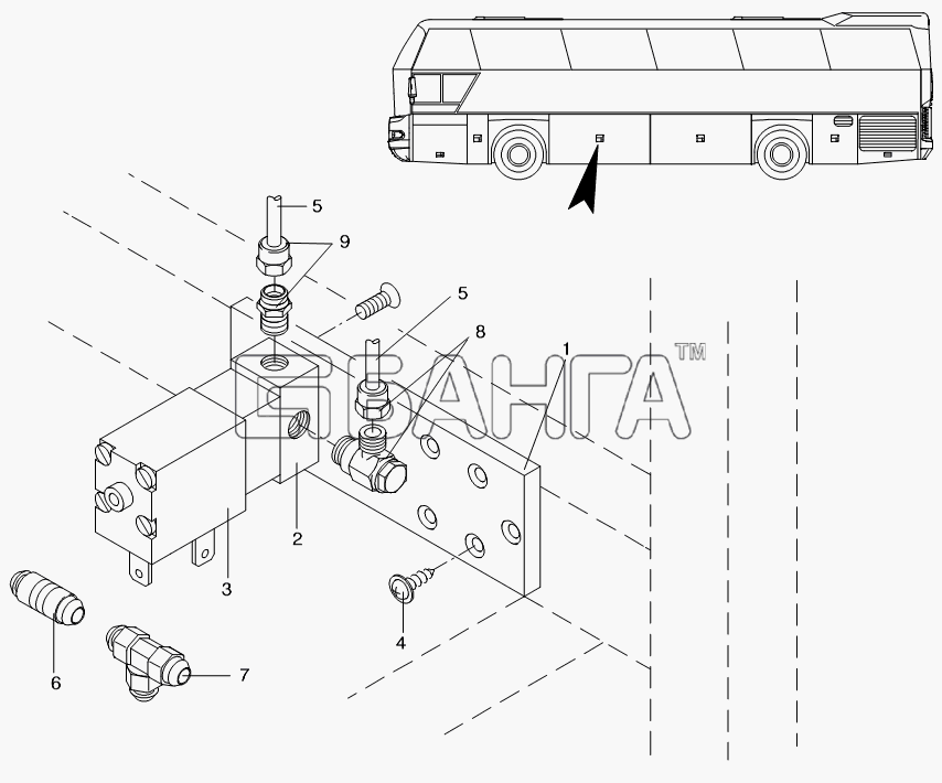 Neoplan N 116 (MAN) E3 Схема CENTRAL LOCKING SYSTEM-380 banga.ua
