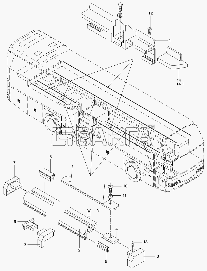 Neoplan N 116 (MAN) E3 Схема SEAT RAIL-404 banga.ua